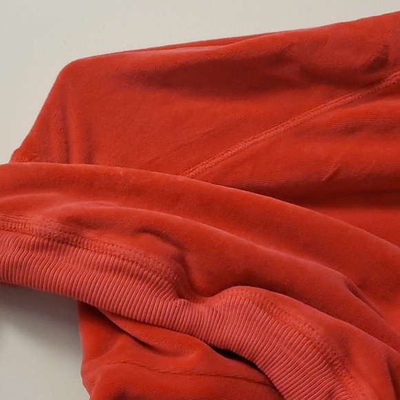 Vintage Juicy Couture Large Red Pink Cotton Velour Full Zip Hoodie Sweatshirt - Picture 11 of 16